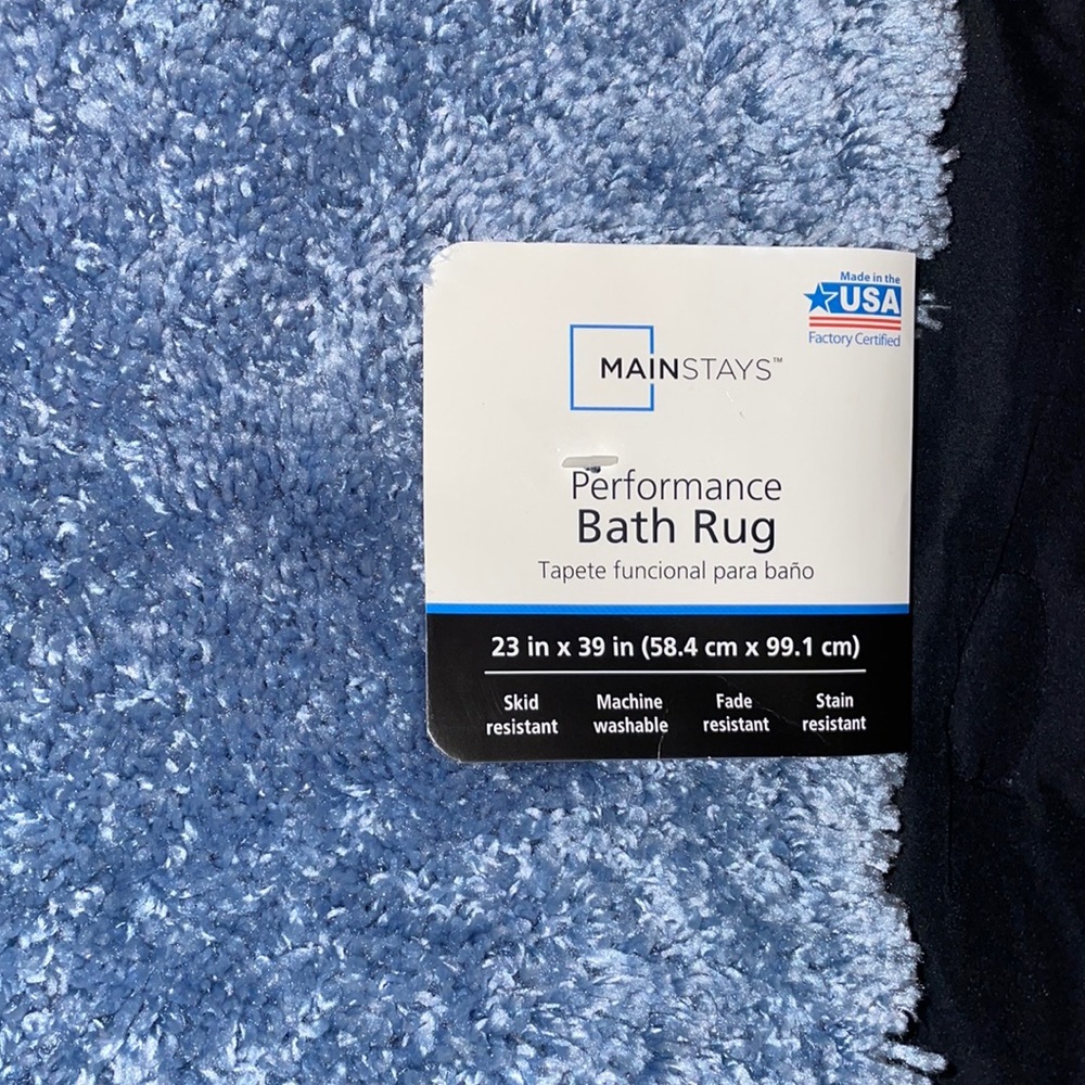 Blue bath mat